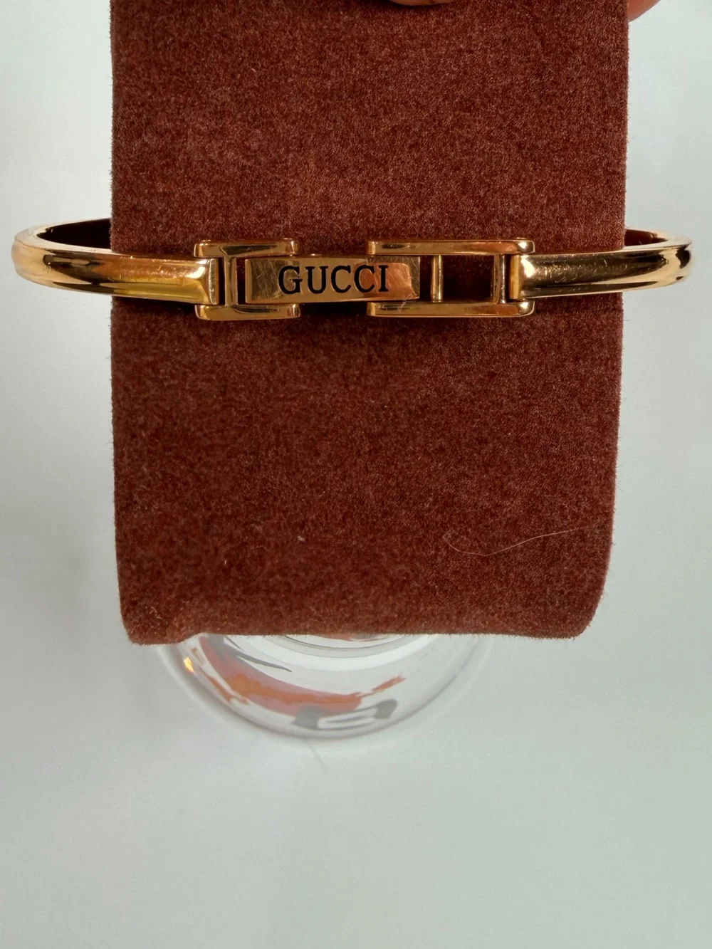 Gucci Gold-Tone Bracelet / Bangle Watch with Black Dial